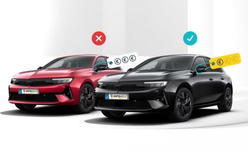 Tipps und Tricks beim Autokauf Zwei Autos symbolisieren den Unterschied Tipps zum Autokauf zu erhalten.